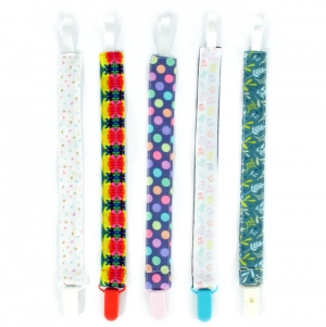 Polyester fabric ribbon for pacifier, full print