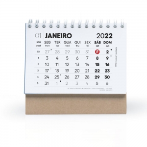 Calendario de escritorio en espiral mediano reciclado 13 hoj