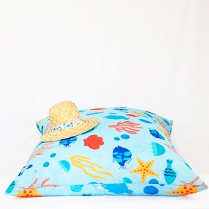 RPET Polyester Cushion Pouf with Four-color Printing