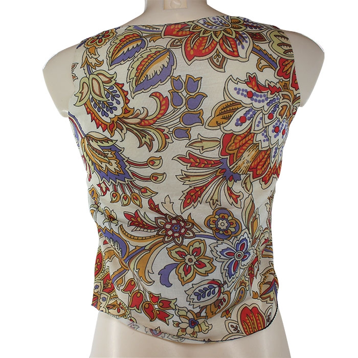 Single size polyester top with full print cotton touch