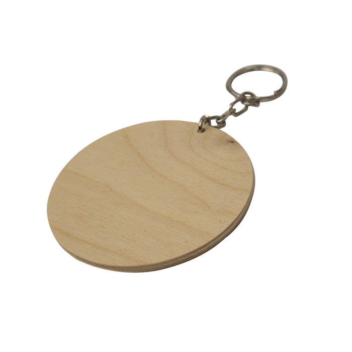 Wooden key ring with chain