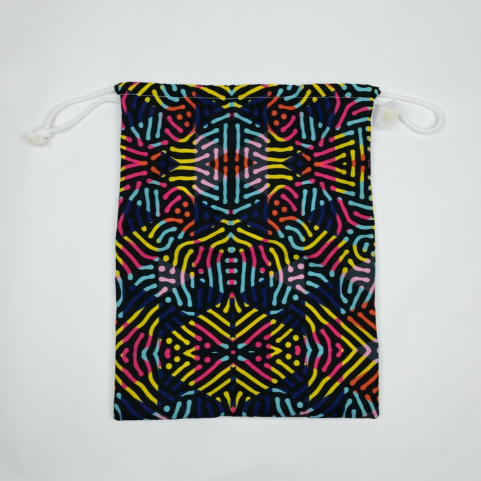 Grand sac en polyester RPET avec filet, impression en quadri