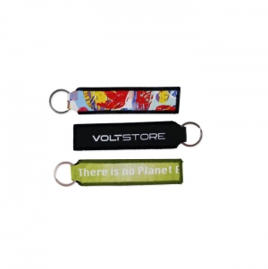 RPET Polyester Ribbon Keychain with Four-color Printing