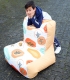 Polyester sofa puff 1 place with flakes filling imp i